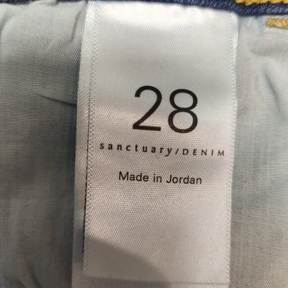 Sanctuary Denim Modern Straight Crop High Rise Painted Jeans - Size 28 - Picture 8 of 9